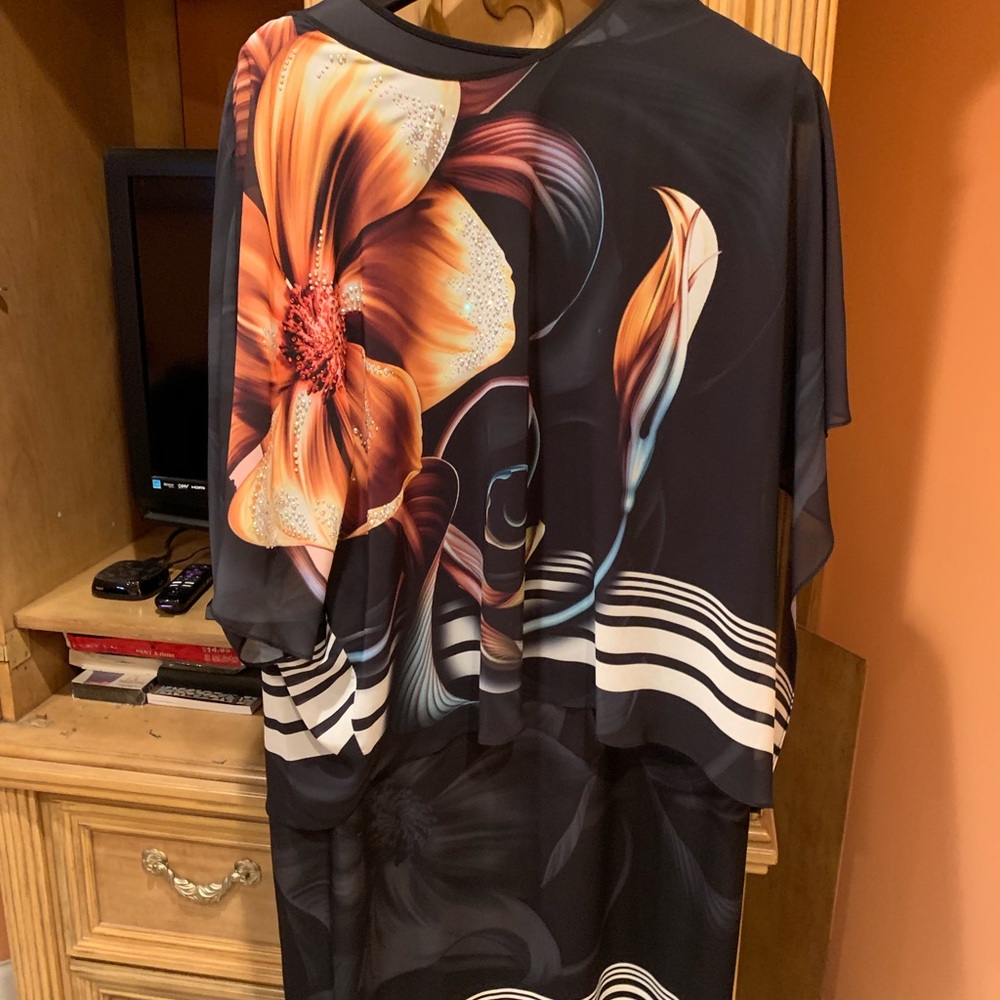 Brand new two piece dress with cape